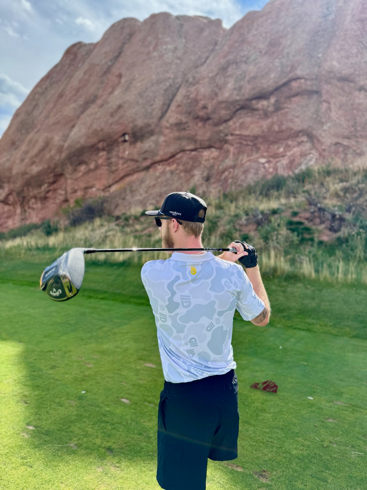 Icon Camo Performance Golf Polo White