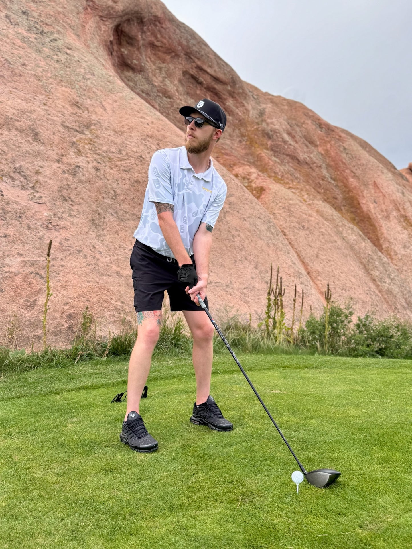 Icon Camo Performance Golf Polo White